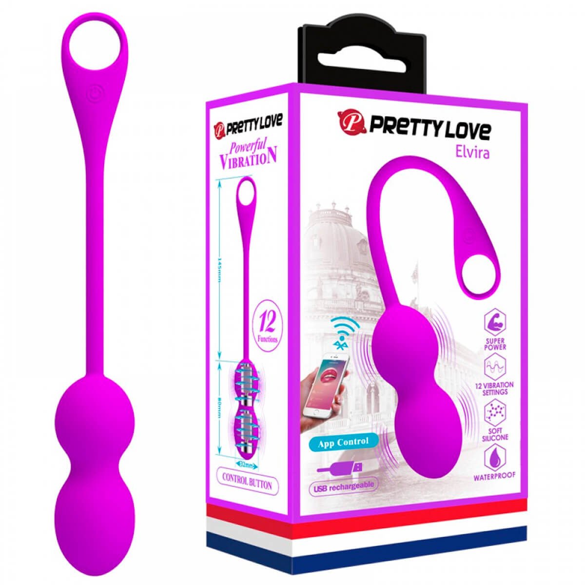 Pretty Love Elvira Bola Kegel para Pompoar com 12 Vibrações Controladas via App Miss Collection Pretty Love Elvira Bola Kegel para Pompoar com 12 Vibrações Controladas via App Miss Collection