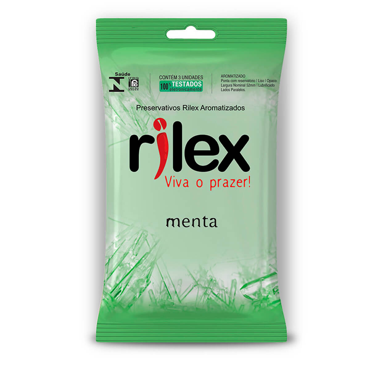 Preservativo Lubrificado com Aroma de Menta 3 Unidades Rilex