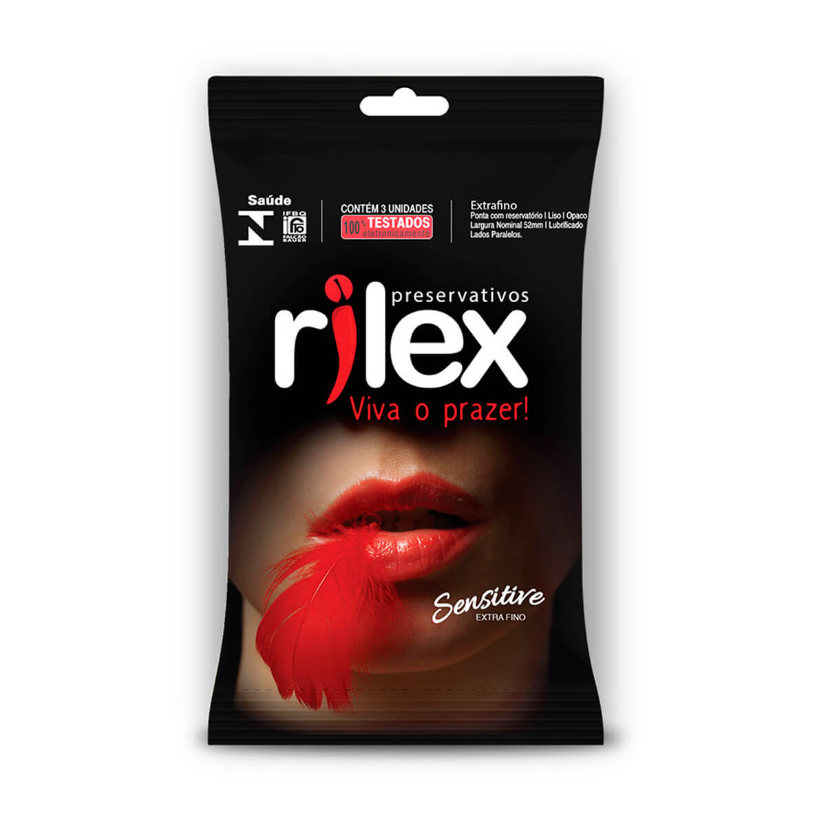 Preservativo Lubrificado Extra Fino Sensitive 3 Unidades Rilex Preservativo Lubrificado Extra Fino Sensitive 3 Unidades Rilex