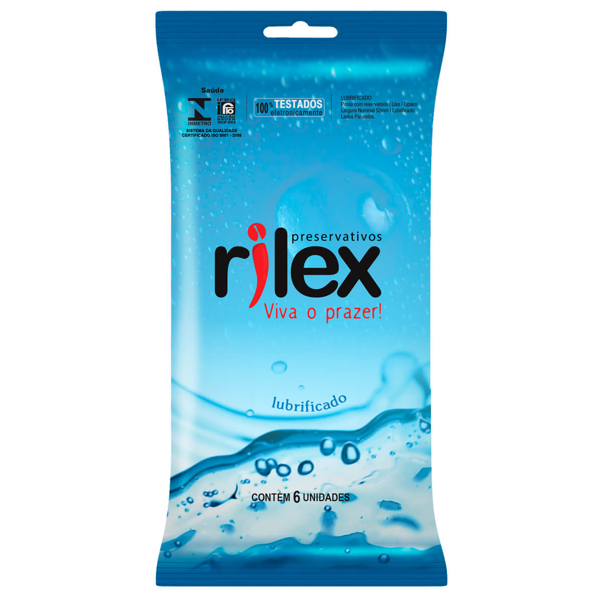 Preservativo Lubrificado 6 Unidades Rilex Preservativo Lubrificado 6 Unidades Rilex