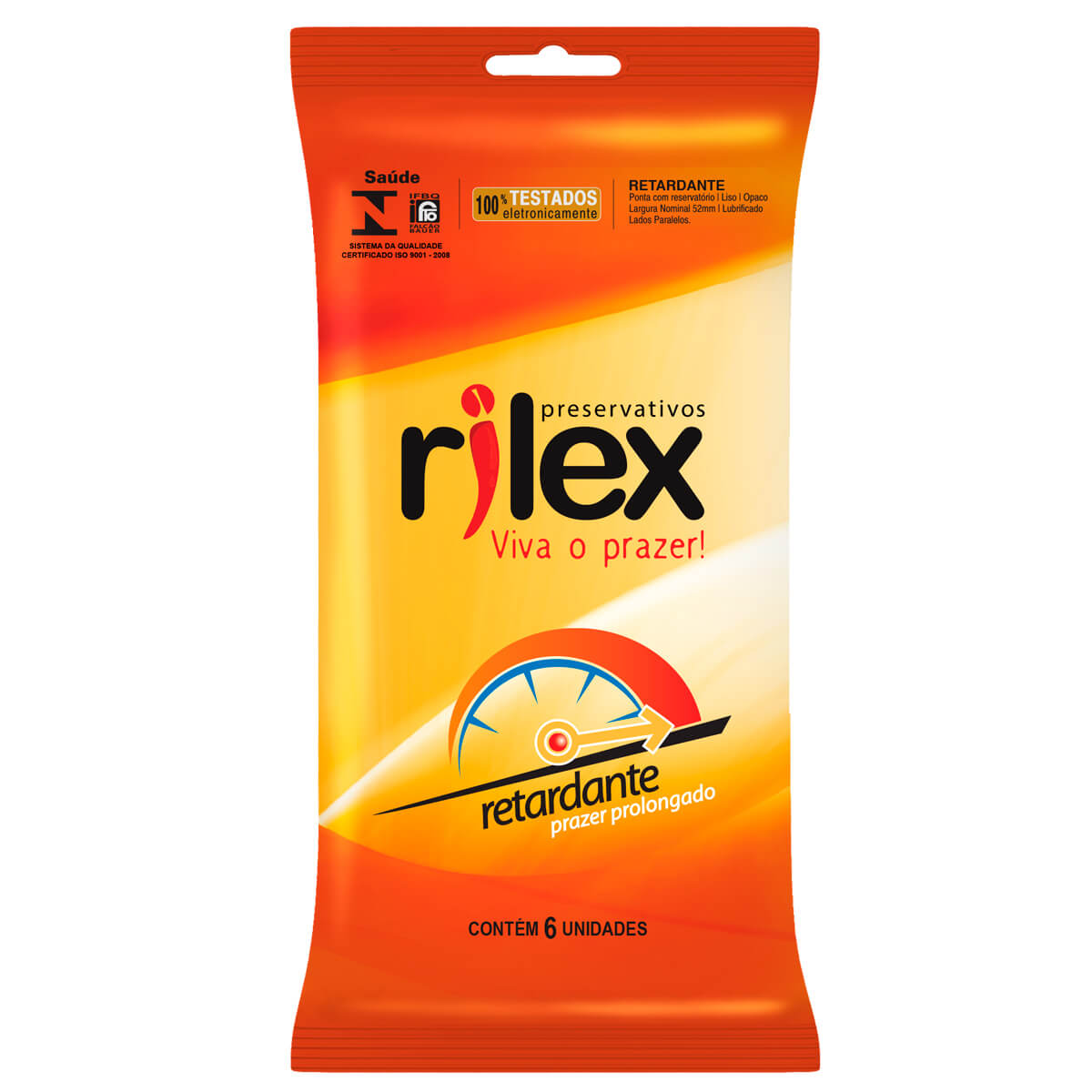 Preservativo Lubrificado Retardante 6 Unidades Rilex