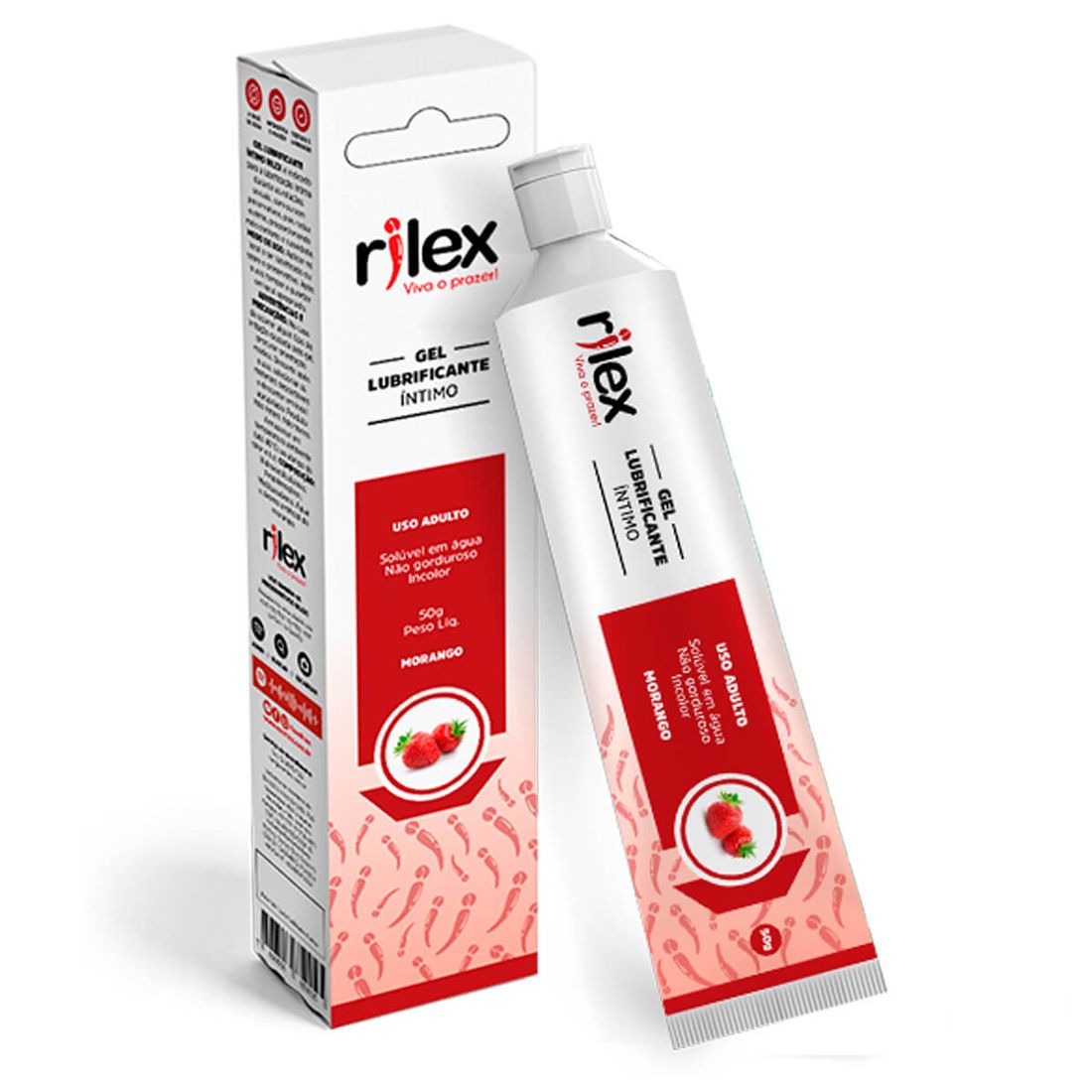 Gel Lubrificante Íntimo Rilex de Morango 50g