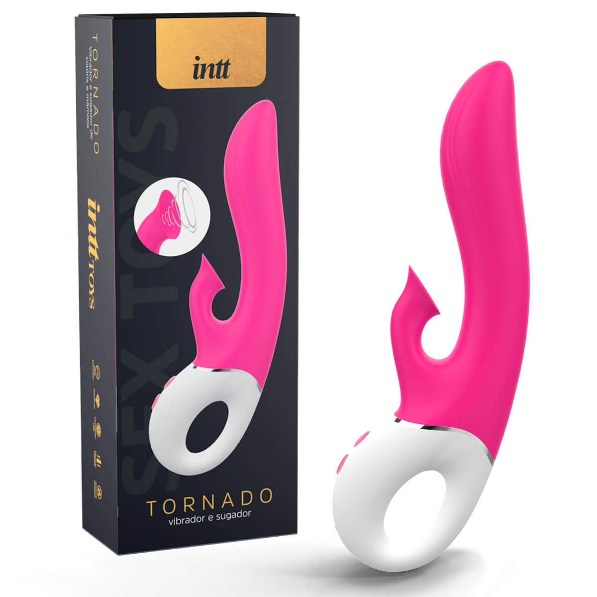Tornado Massageador de Ponto G e Estimulador de Clitóris em Silicone Intt Tornado Massageador de Ponto G e Estimulador de Clitóris em Silicone Intt