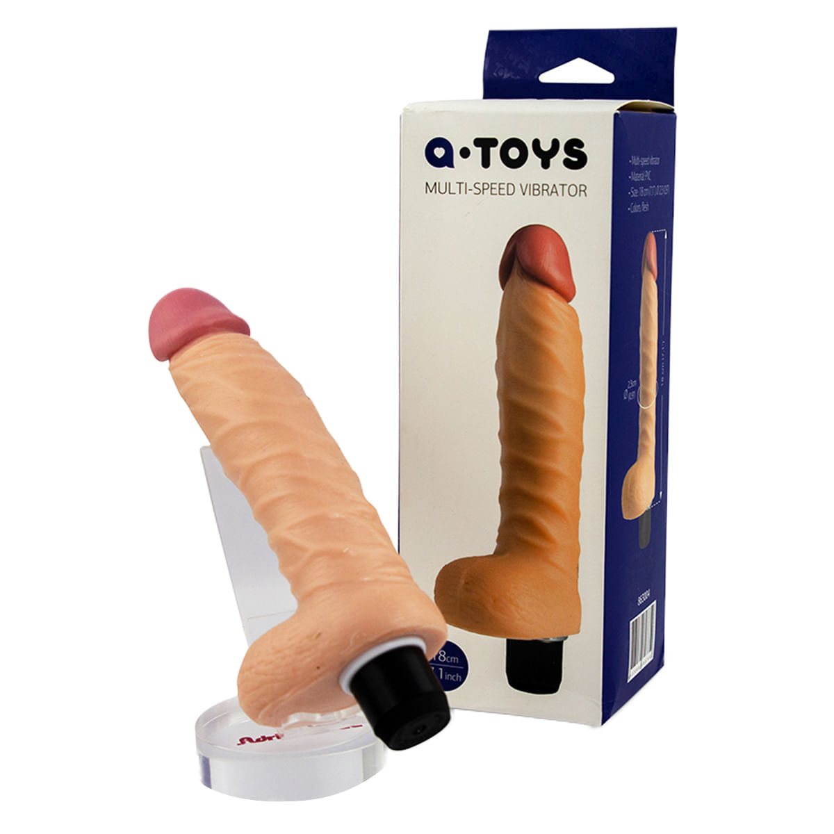 Q Toys Multi-Speed Vibrator Prótese Realística com Vibrador 18 cm Intt