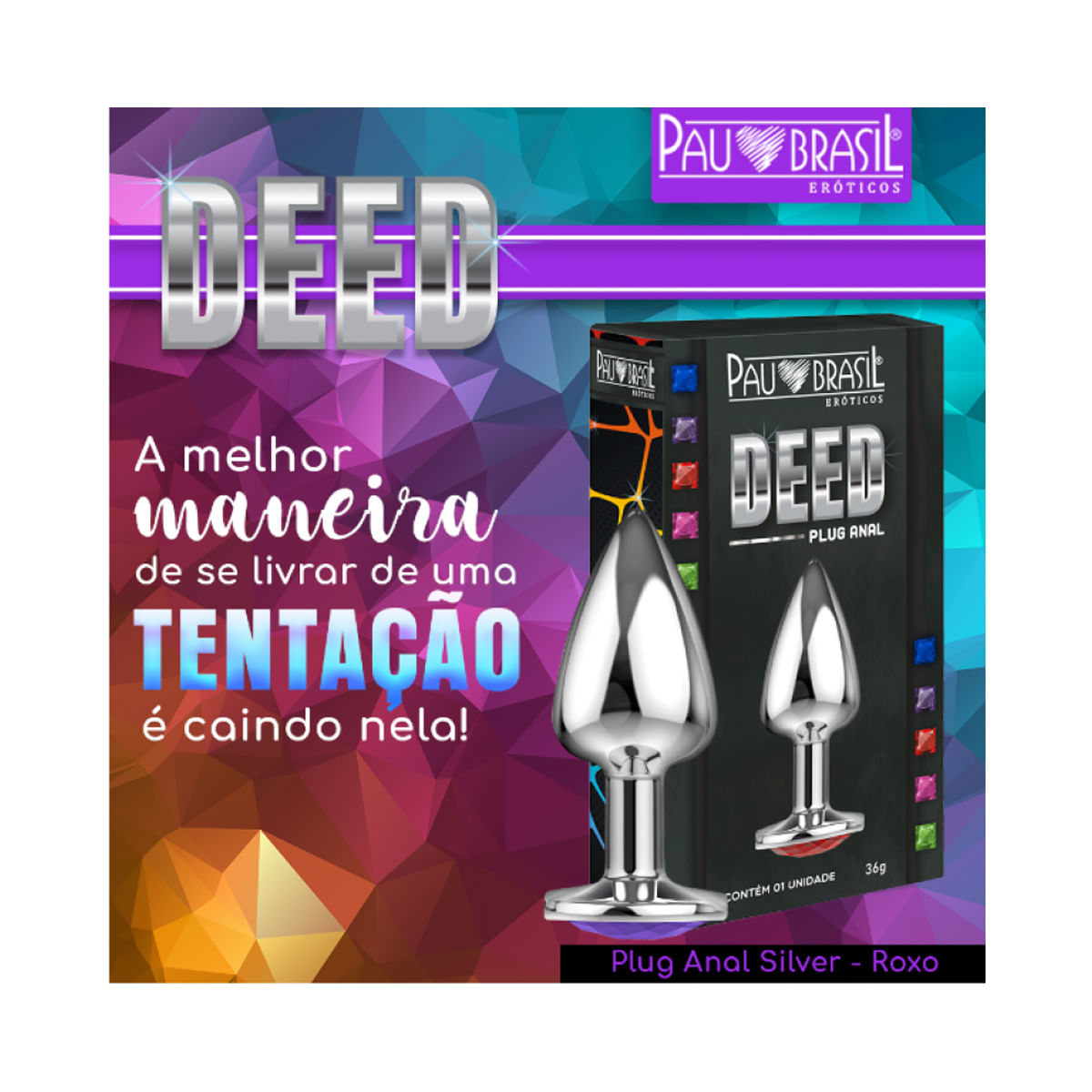 Deed Plug Anal com Joia 36g Pau Brasil em 10X Sem Juros Deed Plug Anal com Joia 36g Pau Brasil em 10X Sem Juros