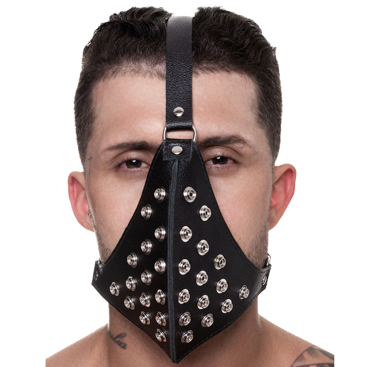 Máscara em Couro com Detalhes em Metal SD Clothing Máscara em Couro com Detalhes em Metal SD Clothing