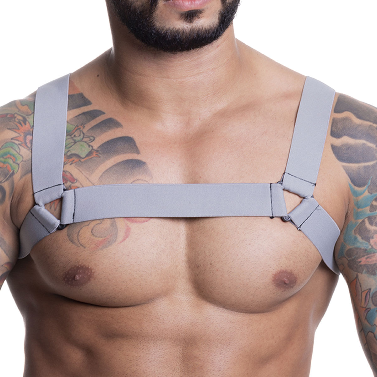 Harness em Elástico Cinza com Triângulo SD Clothing