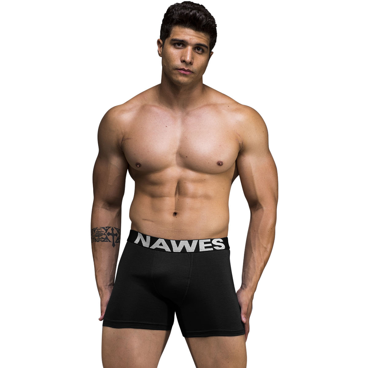 Cueca Boxer Adulta Básica em Cotton Plus Size Nawes Cueca Boxer Adulta Básica em Cotton Plus Size Nawes
