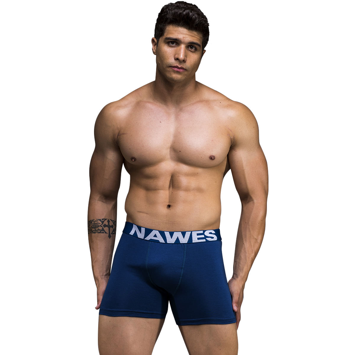 Cueca Boxer Adulta Básica em Cotton Nawes