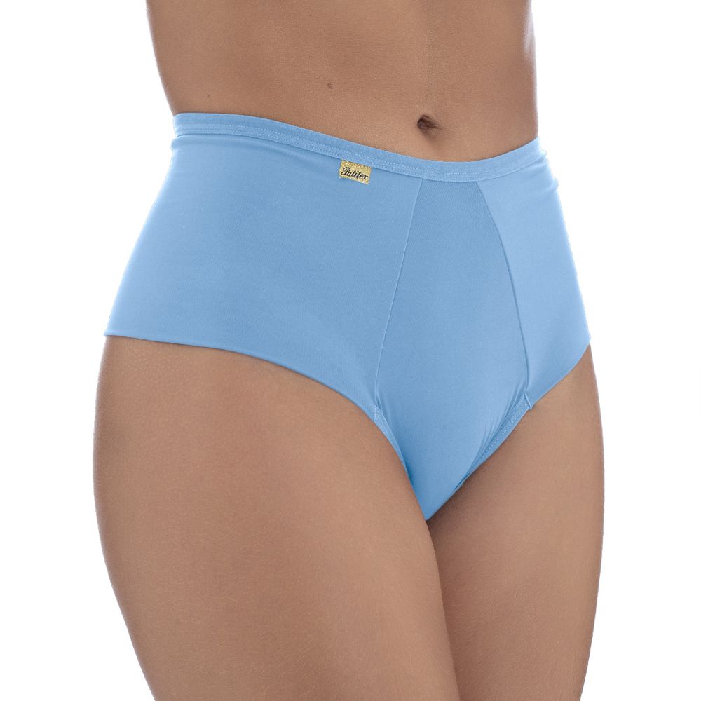 Calcinha cintura alta em microfibra com costura dupla central patitex