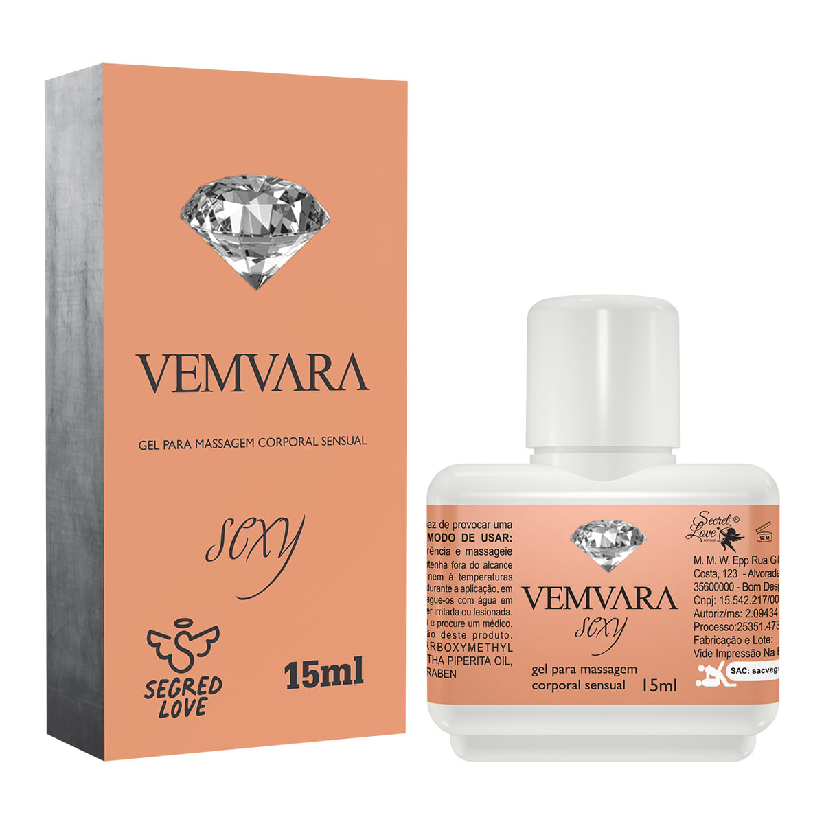 Vem Vara Gel Lubrificante Esquenta e Esfria 15ml Secret Love