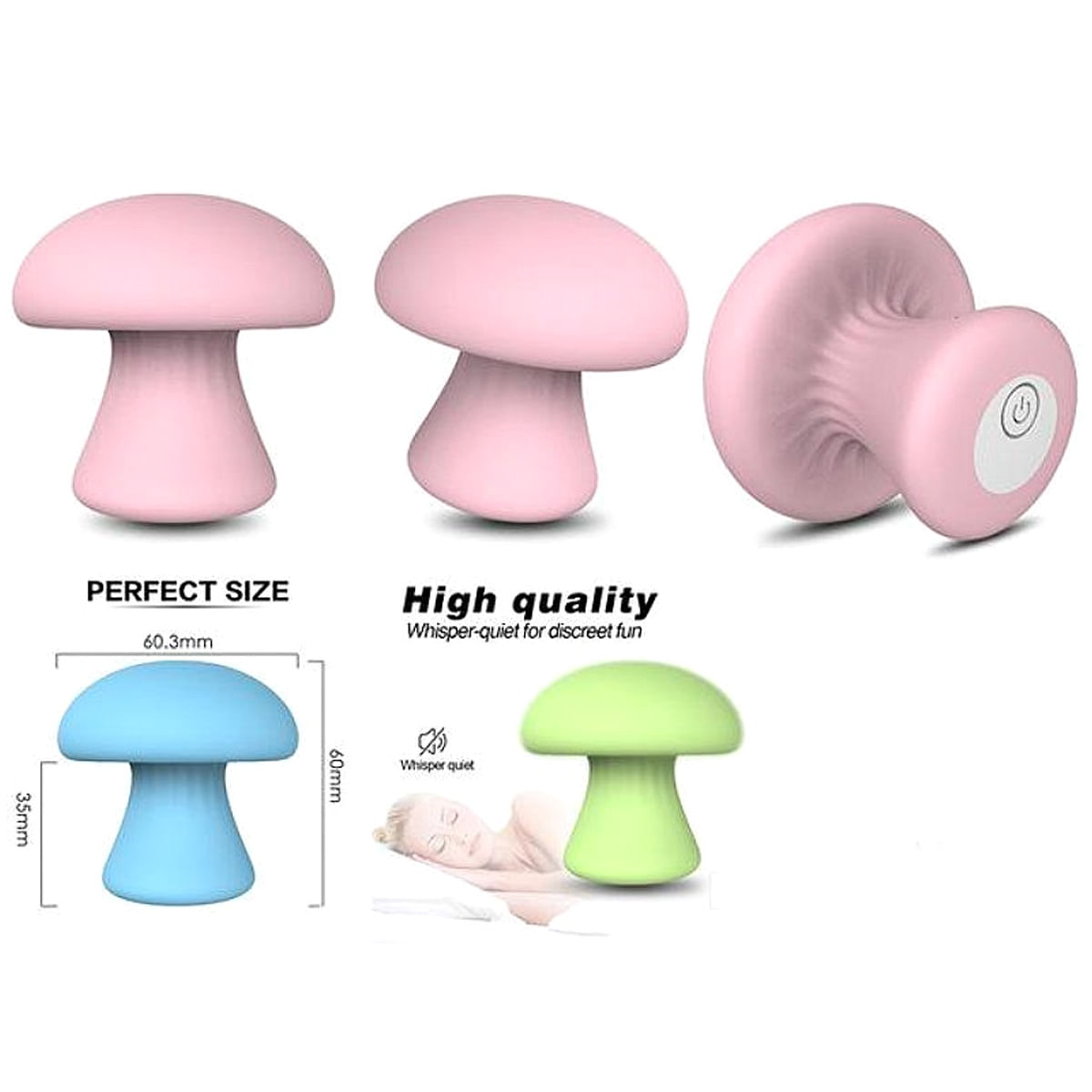 S-Hande Mushroom Estimulador Clitoriano Recarregável com 9 Modos de Vibração Sexy Import
