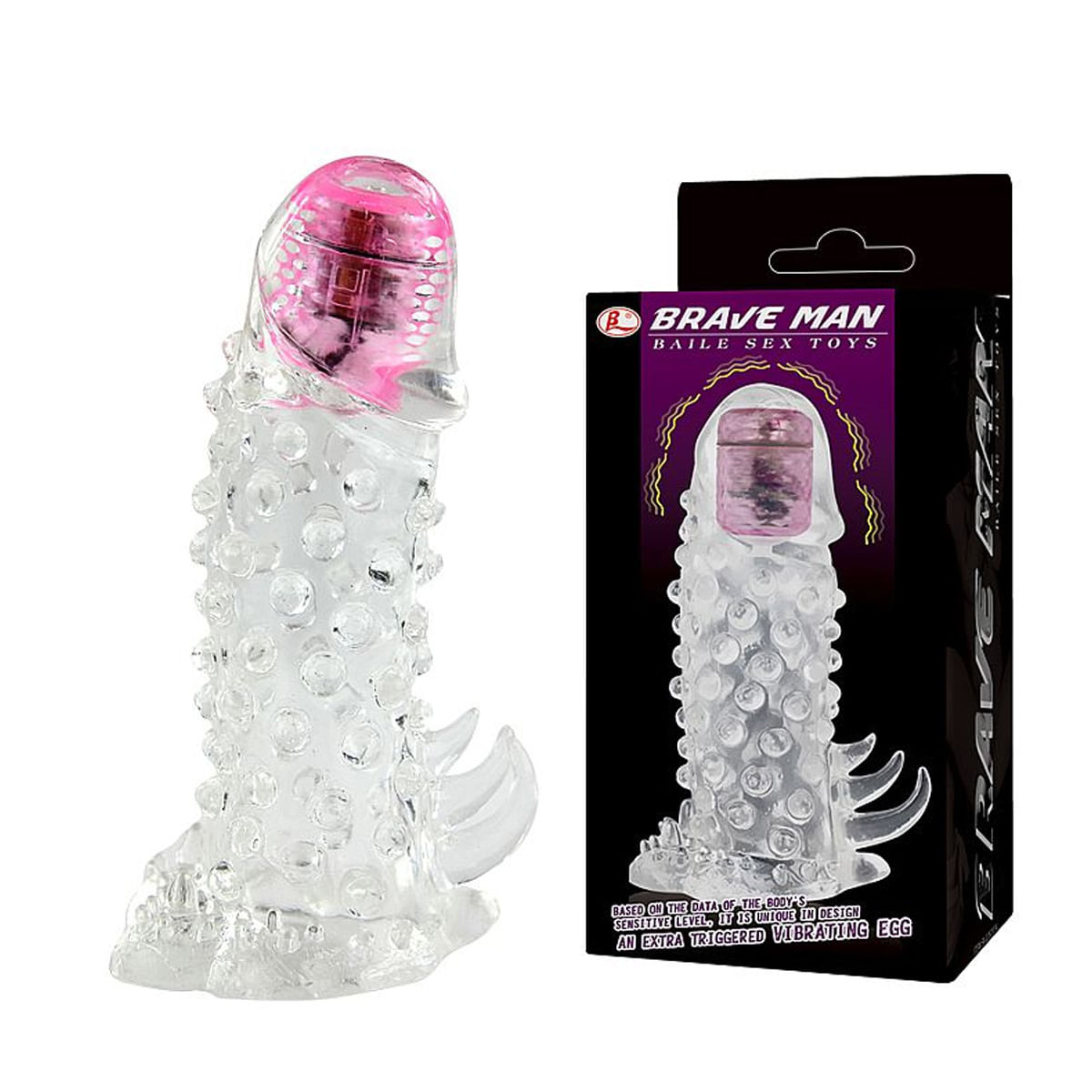 Brave Man Baile Capa Peniana com Vibrador de Toque Sexy Import
