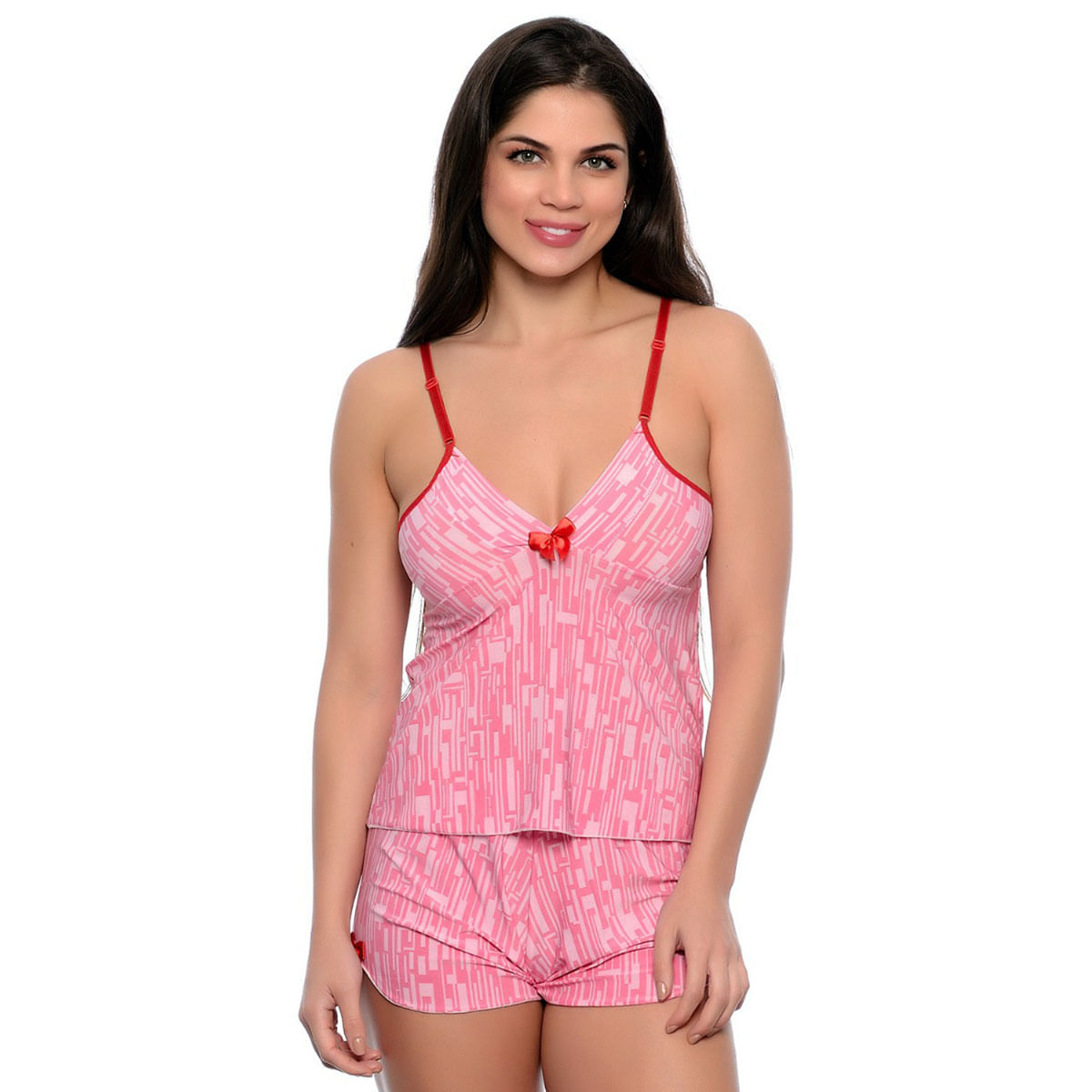 Short Doll Estampado com Laço em Cetim Hot Love