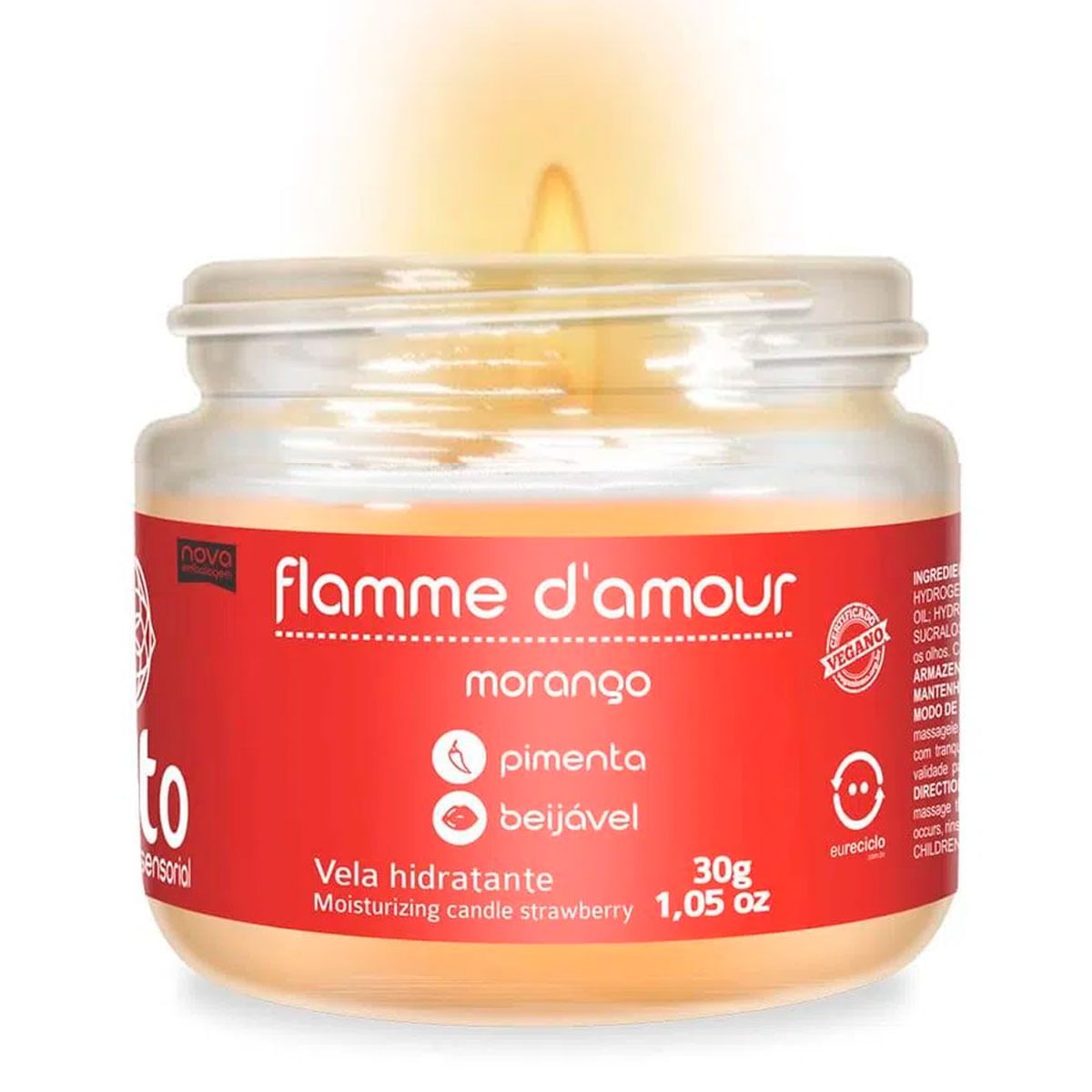 Flamme D'Amour Vela Aromática Morango 30g Santo Sexo