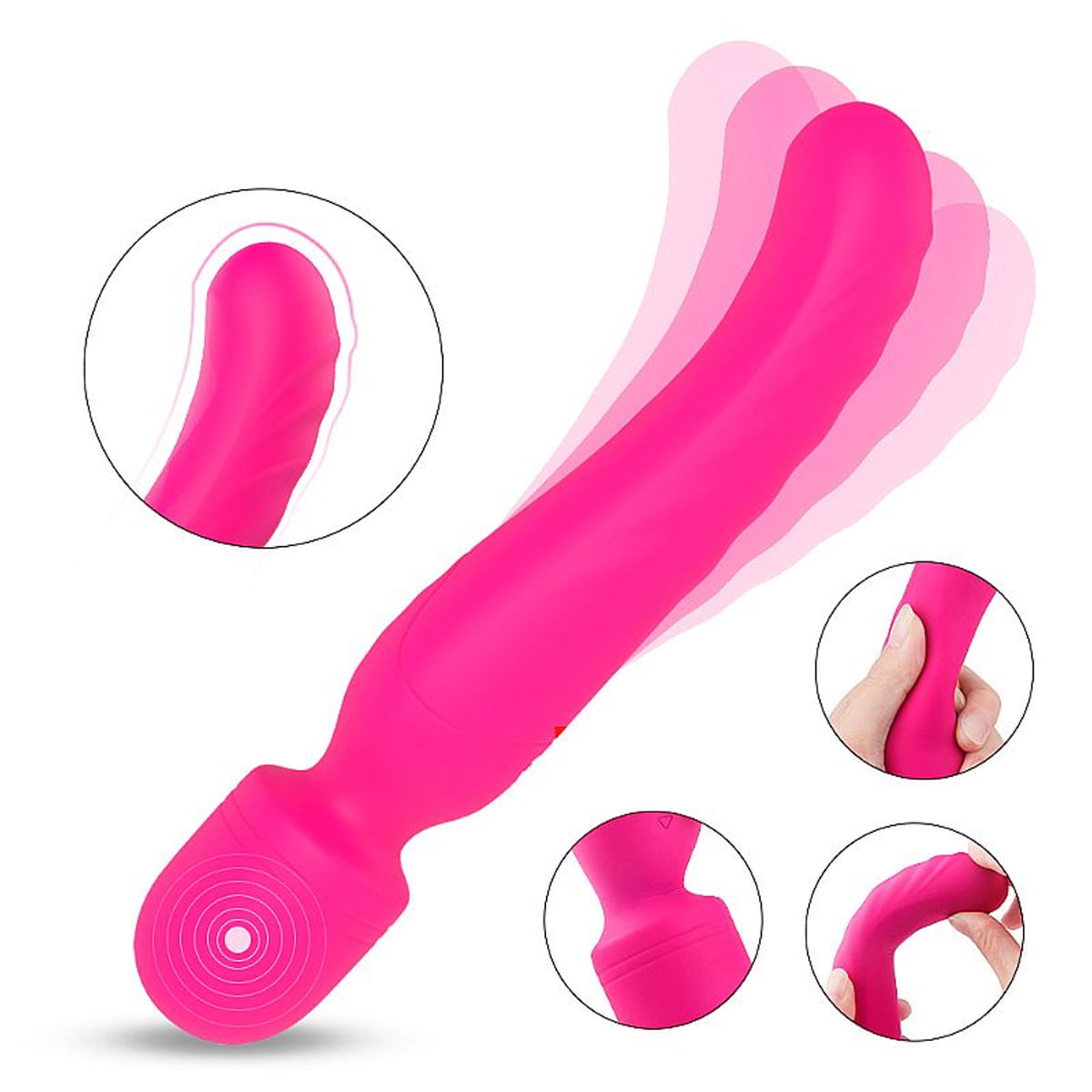 S-Hande Iris Massageador Varinha em Silicone com 9 Modos de Vibração Sexy Import