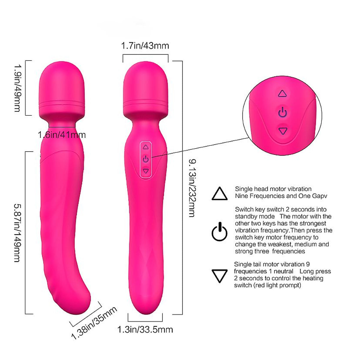 S-Hande Iris Massageador Varinha em Silicone com 9 Modos de Vibração Sexy Import