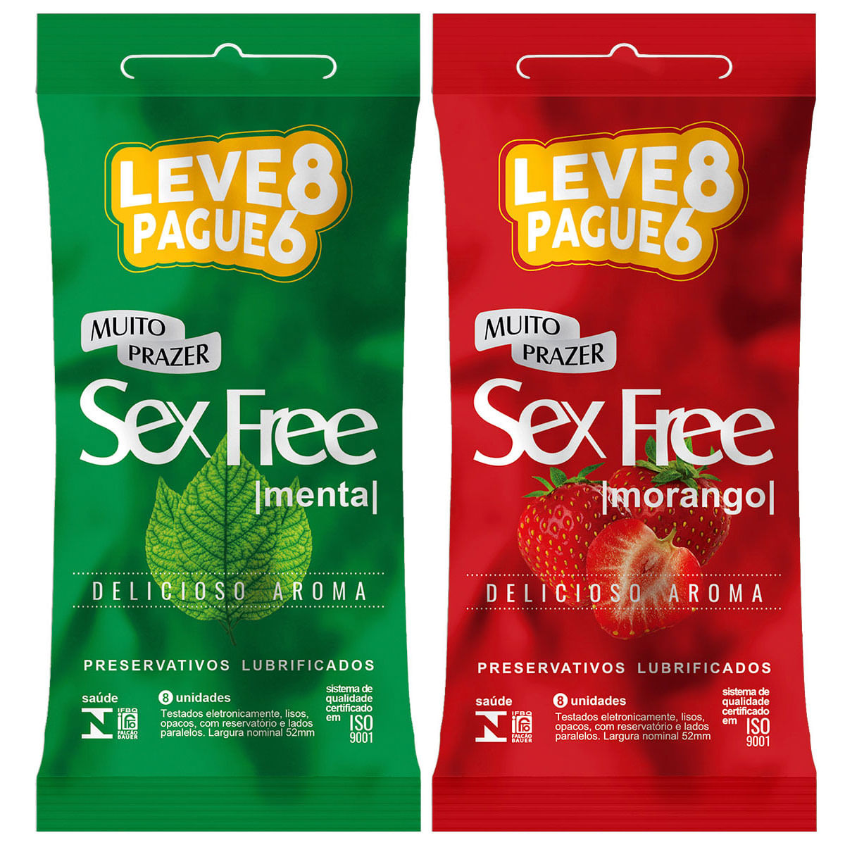 Preservativos Lubrificados Aromáticos Leve 8 Pague 6 Sex Free