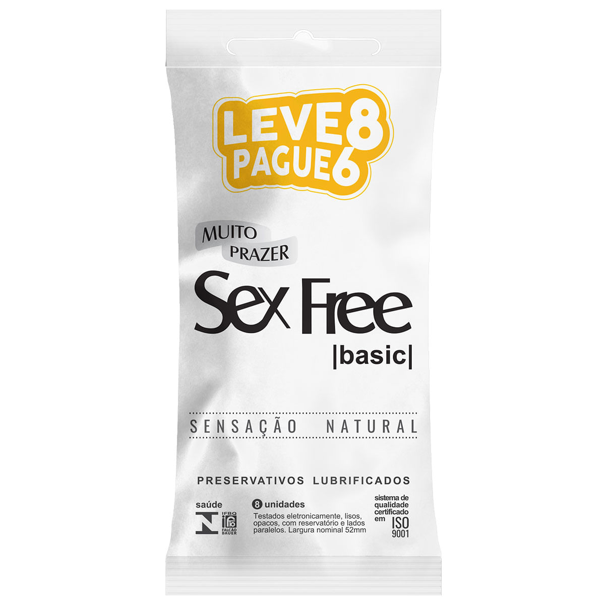 Preservativos Lubrificados Basic Sensação Natural Leve 8 Pague 6 Sex Free Preservativos Lubrificados Basic Sensação Natural Leve 8 Pague 6 Sex Free