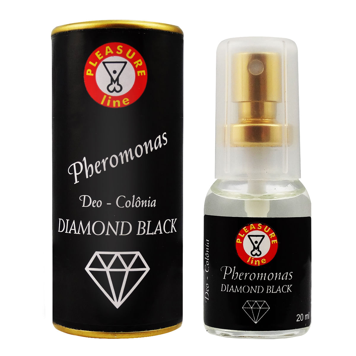 Pheromonas Diamond Black Deo Colônia Masculina 20ml Pleasure Line