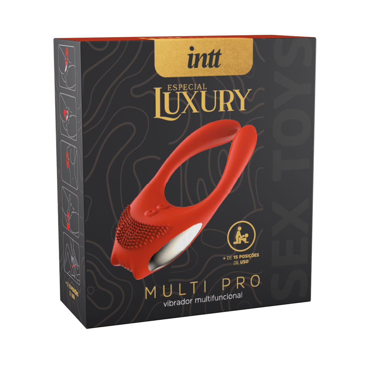 Multi Pro Vibrador Multifuncional Para Casais com 12 Modos de Vibração Linha Luxury Intt