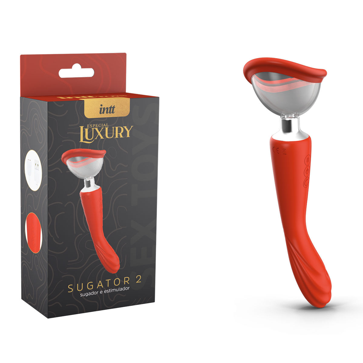 Sugator 2 Vibrador e Sugador com 7 Modos de Vibração Linha Luxury Intt Sugator 2 Vibrador e Sugador com 7 Modos de Vibração Linha Luxury Intt