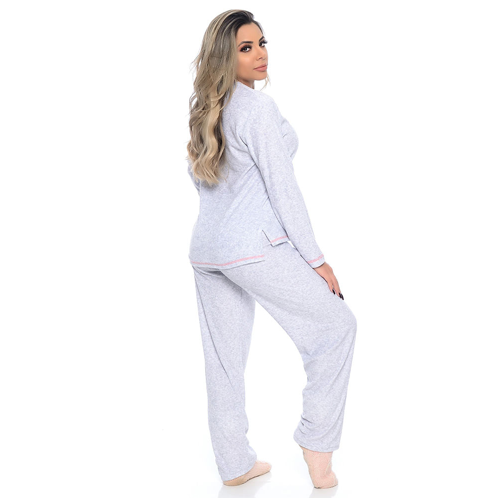 Pijama em Plush com Bolso Frontal Victory