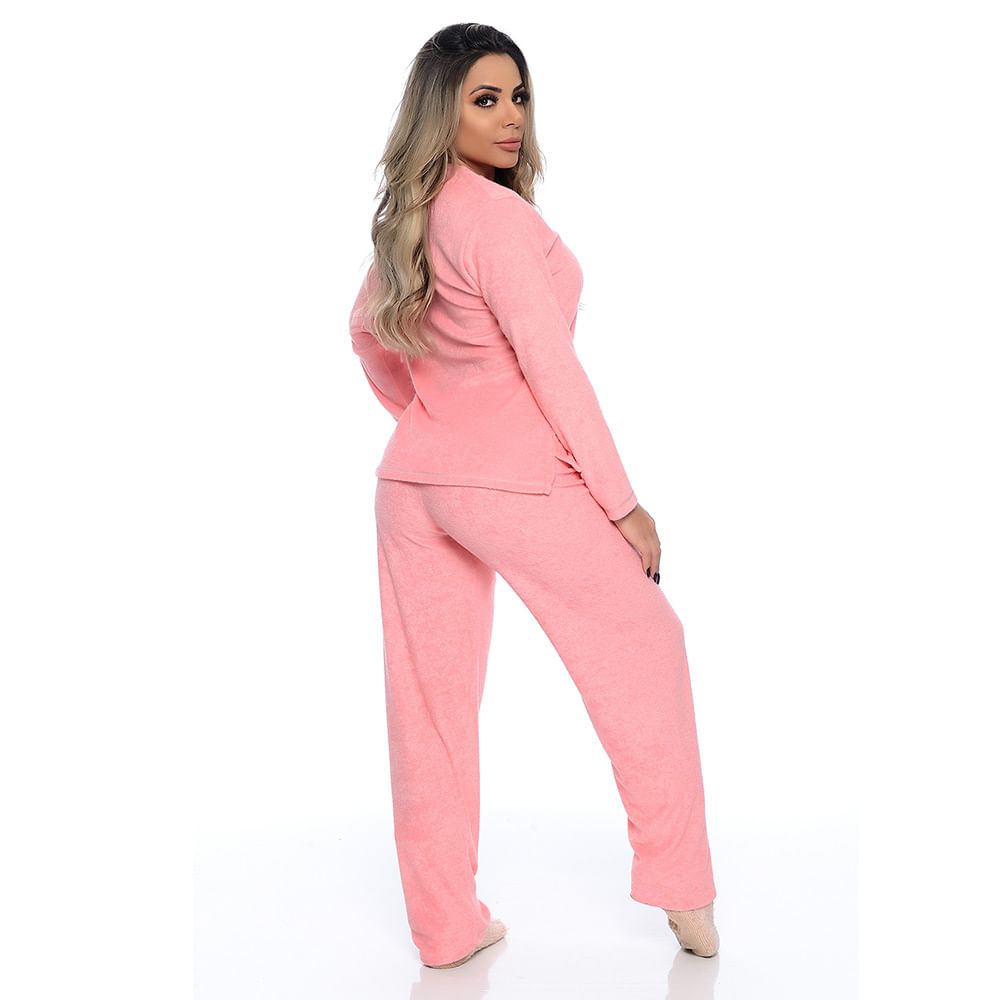 Pijama em Plush com Bolso Frontal Victory
