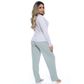 Pijama Feminino Calça Listrada com Manga Comprida Victory