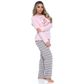 Pijama Feminino Calça Listrada com Manga Comprida Victory