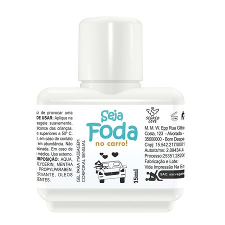 Seja Foda no Carro Gel para Massagem Esquenta e Esfria 15ml Secret Love