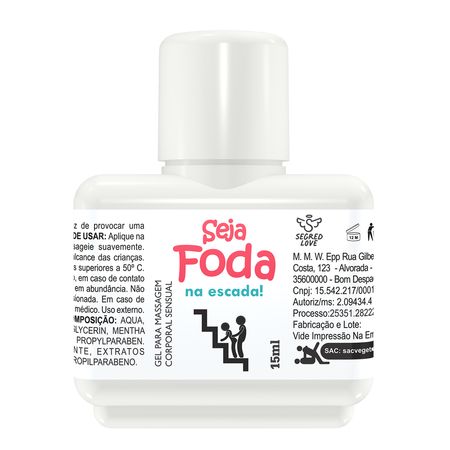 Seja Foda na Escada Gel para Sexo Oral e Massagem 15ml Secret Love