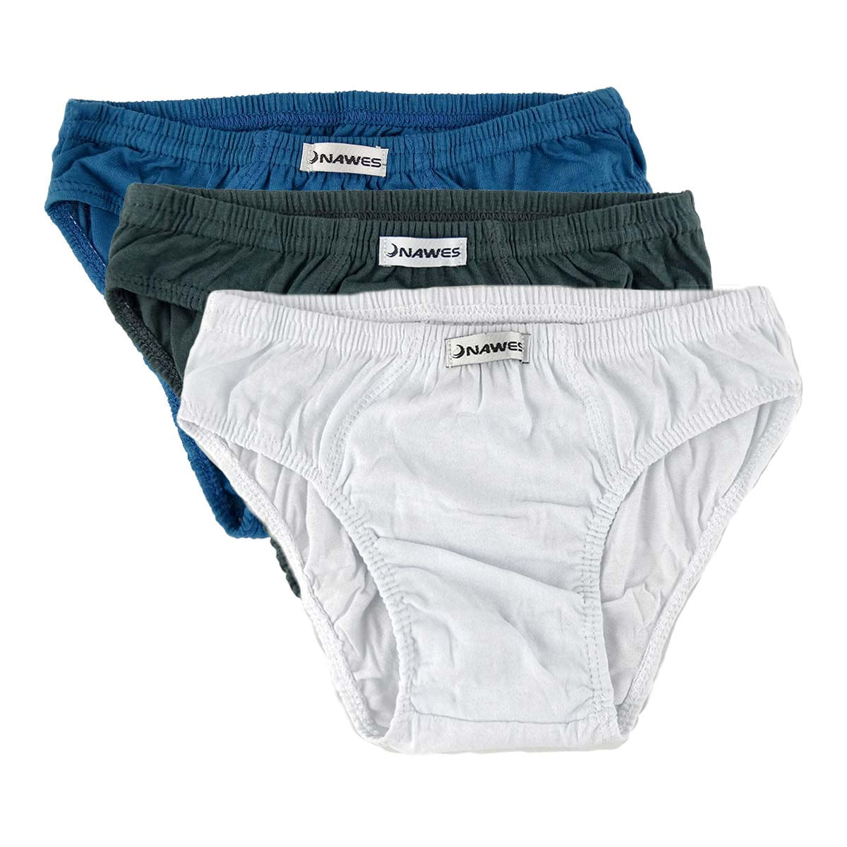 Kit 3 Cuecas Slip em Algodão Lisa infantil Nawes