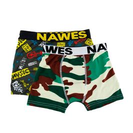 Kit Cueca Boxer Juvenil Estampada 2 unidades em Microfibra Nawes