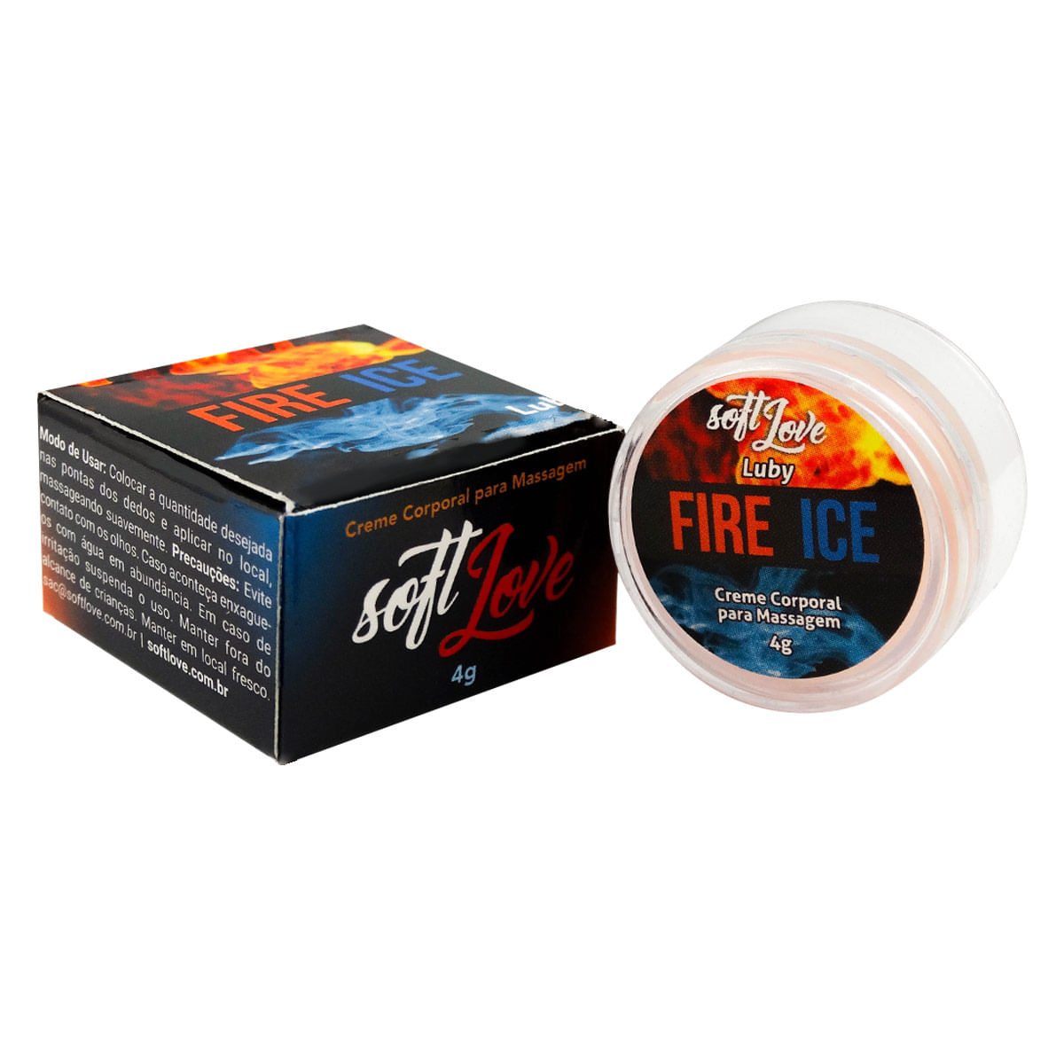 Fire & Ice Luby Creme Corporal para Massagem 4g Soft Love