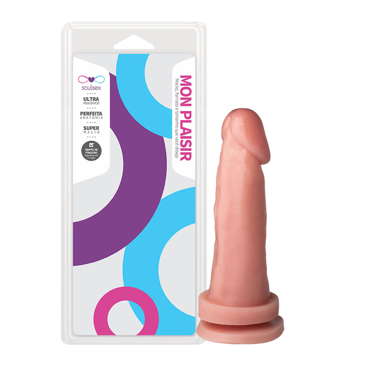 Mon Plaisir Prótese com Glande e Ventosa 17 x 4cm Soulsex