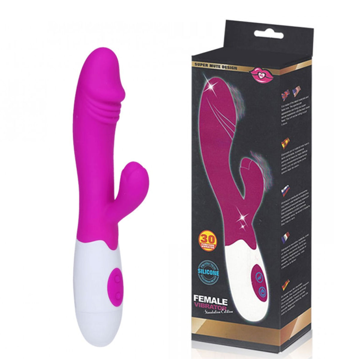 Female Vibrator Estimulador Clitoriano com Glande e 10 Modos de Vibração 3R Import
