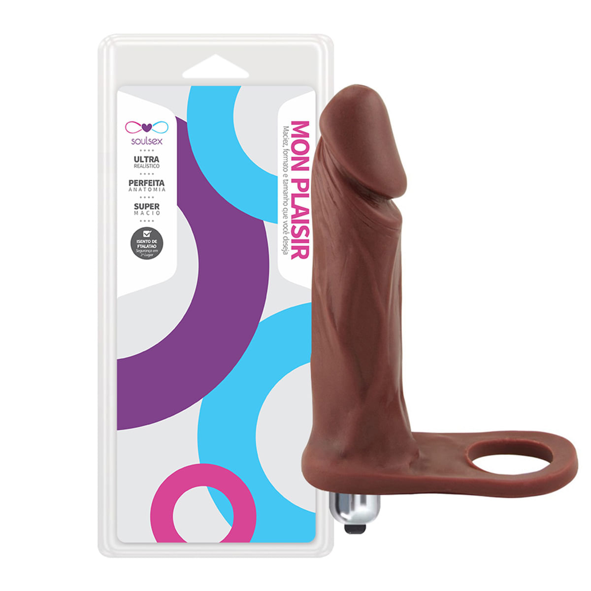 Mon Plaisir Anel Companheiro com Prótese e Vibro 16 x 3 cm Soulsex Mon Plaisir Anel Companheiro com Prótese e Vibro 16 x 3 cm Soulsex