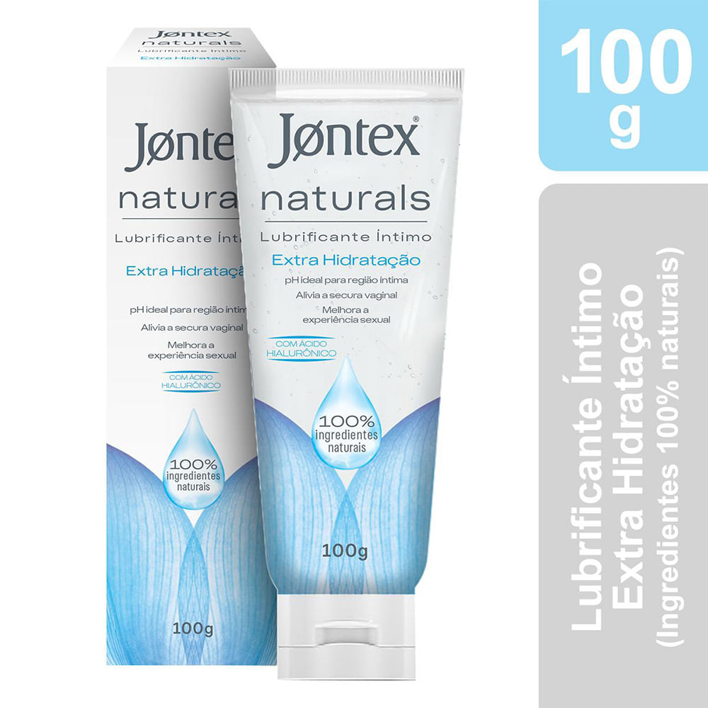 Naturals Extra Hidratação Lubrificante Íntimo com Ácido Hialurônico 100g Jontex