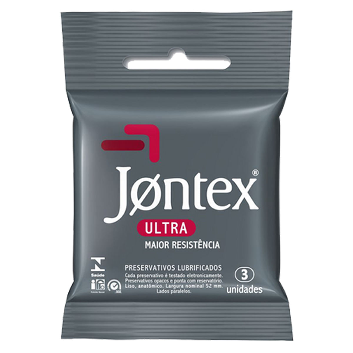 Preservativos Lubrificados Ultra Resistente com 3 unidades Jontex