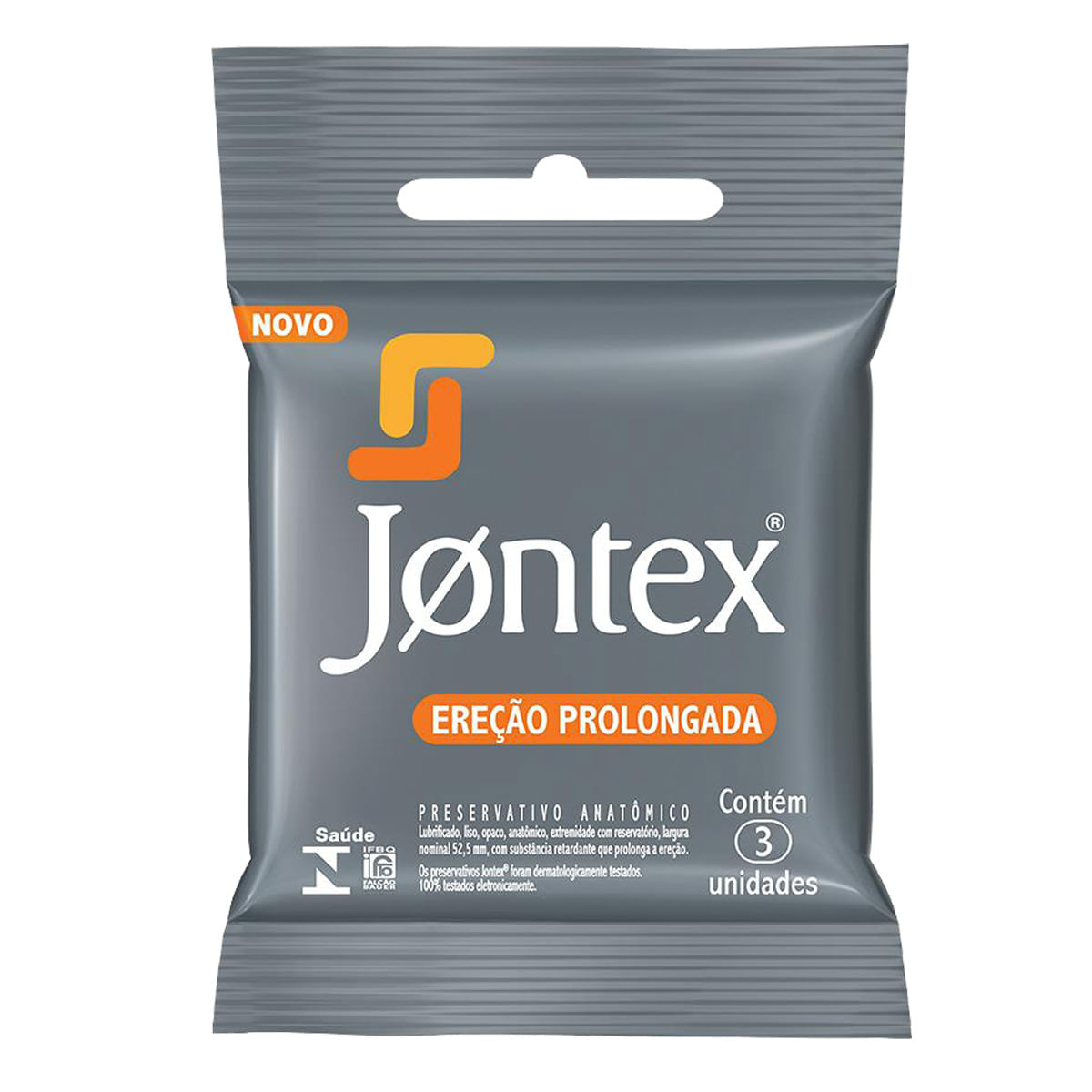 Ereção Prolongada Preservativos Lubrificados com 3 unidades Jontex