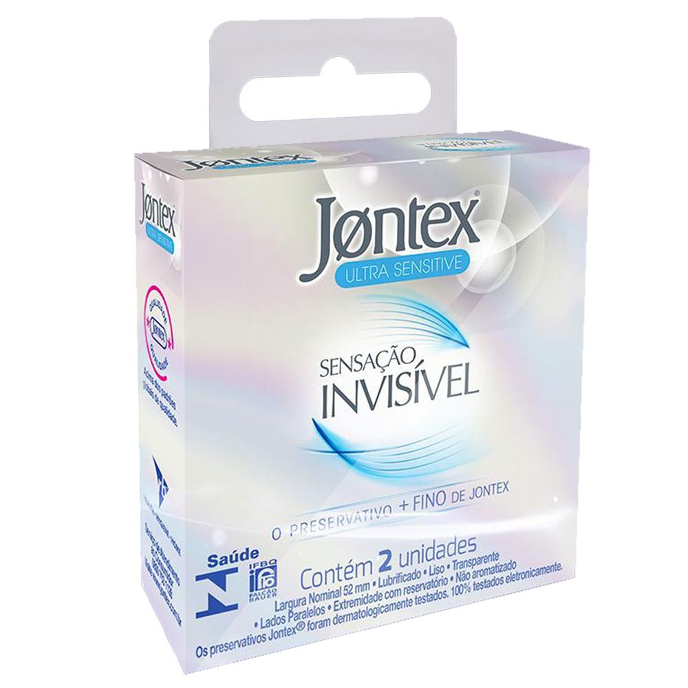 Sensação invisível preservativo mais fino com 2 unidades jontex