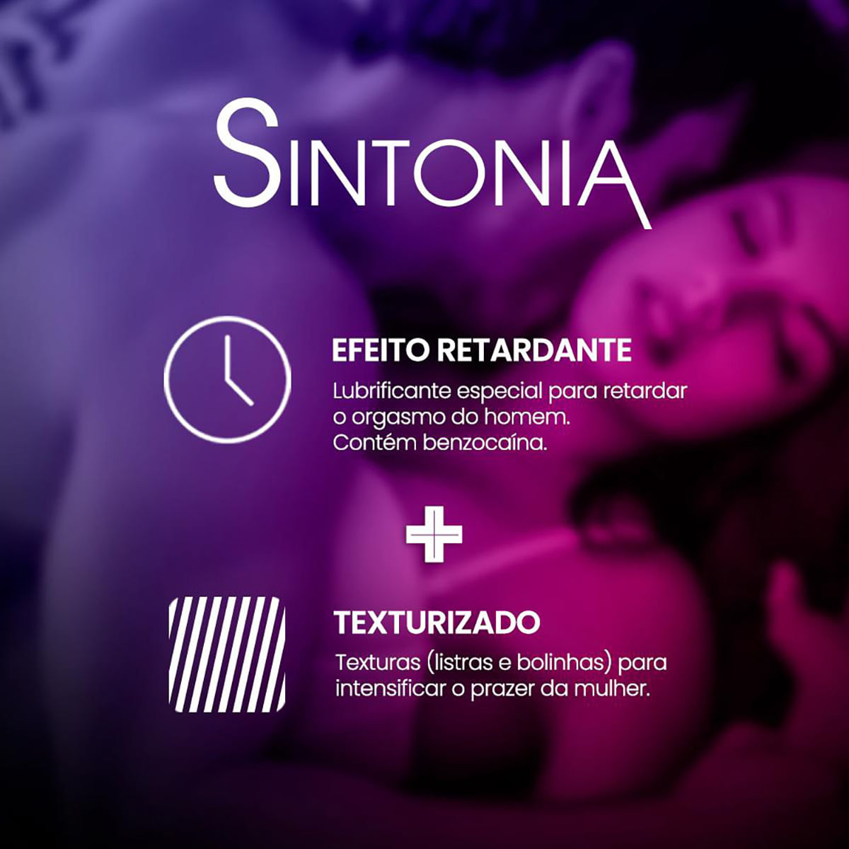 Orgasmo em Sintonia Preservativo Estimulante para Ela e Retardante para Ele com 2 unidades Jontex