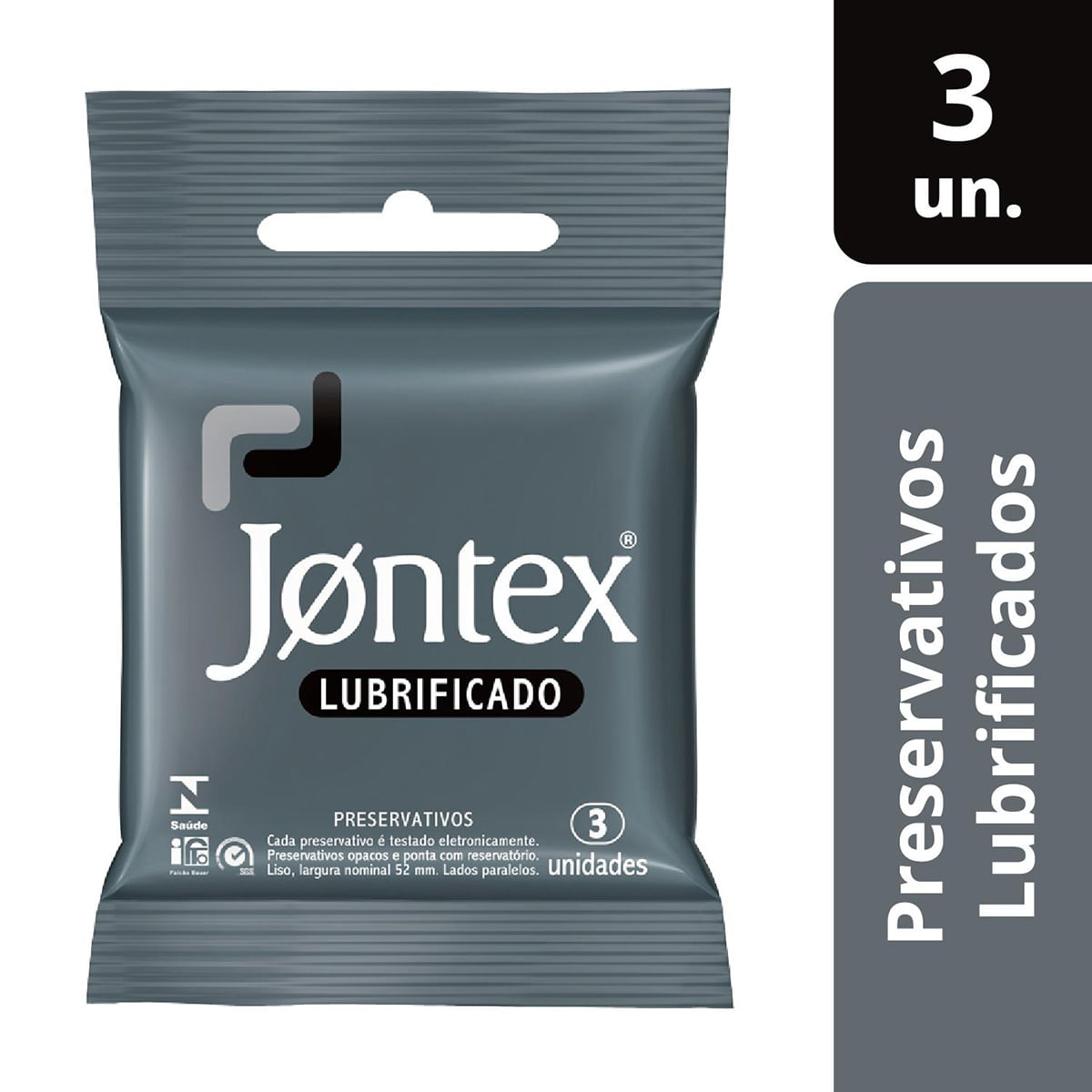 Preservativos Lubrificados com 3 unidades Jontex