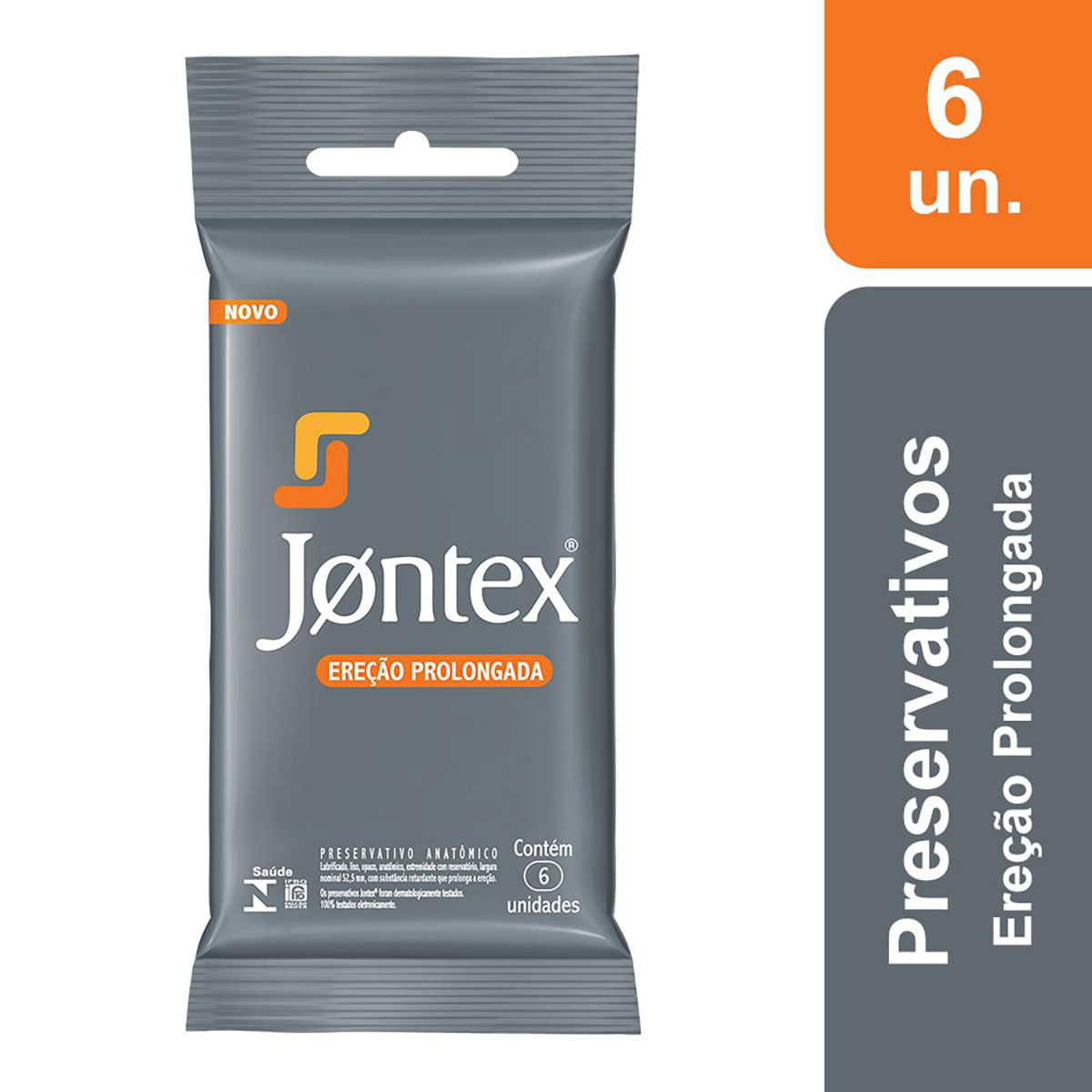 Ereção Prolongada Preservativos Lubrificados com 6 unidades Jontex