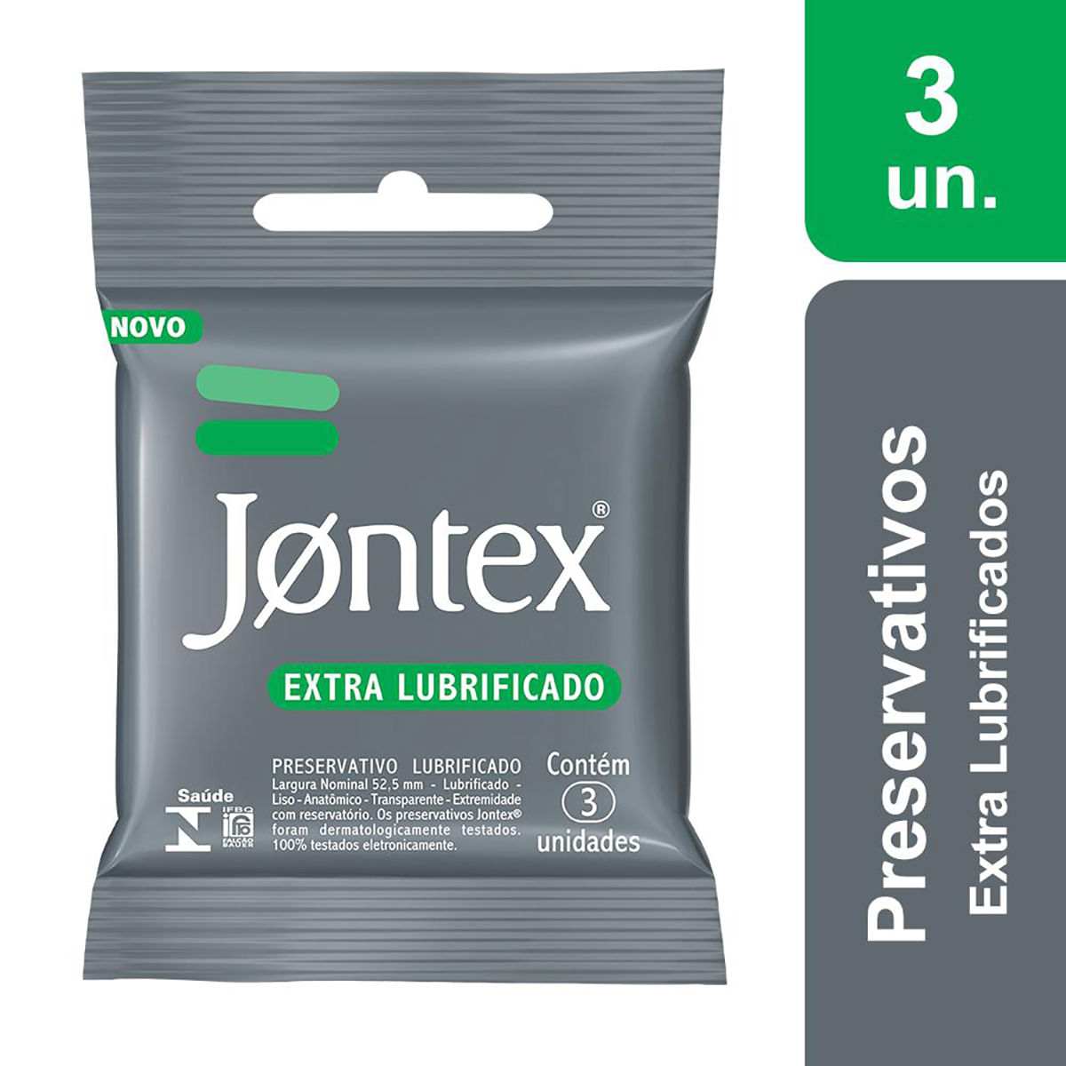 Preservativos Extra Lubrificados com 3 unidades Jontex