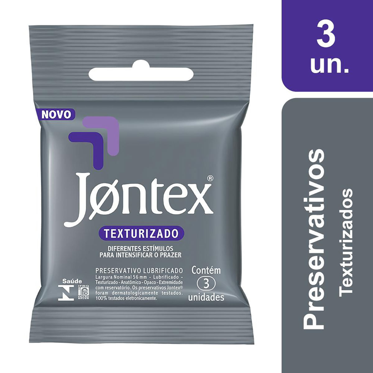 Preservativos Lubrificados Sensation Texturizado com 3 unidades Jontex