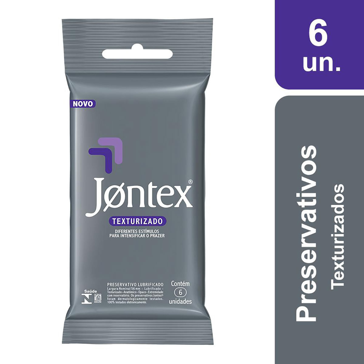 Preservativos Lubrificados Sensation Texturizado com 6 unidades Jontex