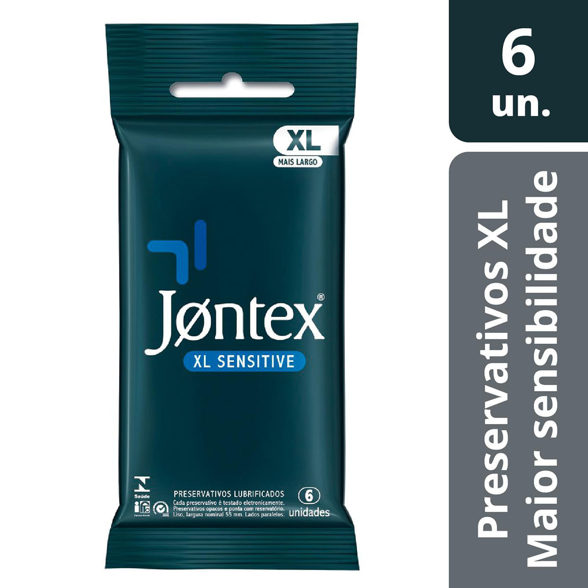 Preservativos Lubrificados XL Sensitive com 6 unidades Jontex
