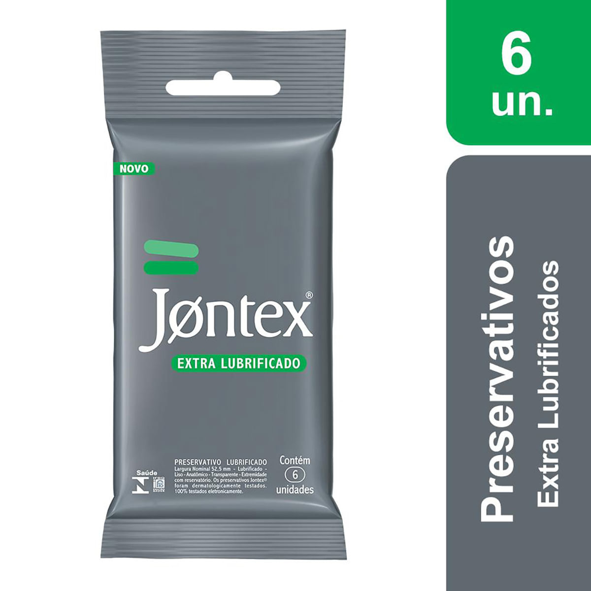 Preservativos Extra Lubrificados com 6 unidades Jontex